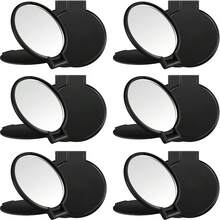 12 Pieces Compact Mirrors Bulk Gifts Mini Vintage Pocket Mirrors For Purse Small Portable Folding Round Makeup Stuffs For Travel Daily Use Party Favors Women (Black) - 黑色 - 查看 2