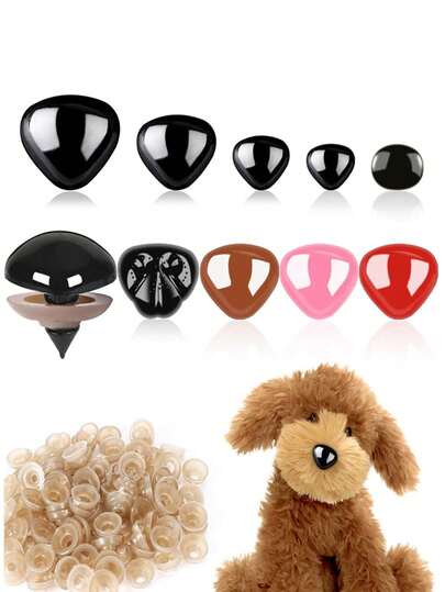 Plastic Animal Nose, Woven Plastic Nose Tip, DIY Accessories, Triangle Shape, Suitable For Dolls, Plush Toys And Accessories (Black), Handmade Toy Parts, Nose Section, Crochet Dolls, With Loop Design, Suitable For Handicrafts, Dolls, Handmade Products | Nose Design