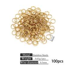 100 szt. podwójnych kółek zaciskowych ze stali nierdzewnej 4-10 mm - otwarte łączniki rozdzielające do samodzielnego tworzenia biżuterii i breloków - Wielokolorowe - Zobacz 9