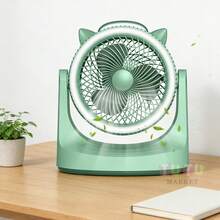 Mini ventilador de escritorio, con tres niveles de velocidad ajustables, ideal para dormitorios y oficinas, con rotación de 180° arriba y abajo, ventilador USB para estudiantes, perfecto para oficinas, dormitorios y espacios de estudio. - Verde - Ver 10