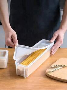 頂級密封食品儲存套裝 - 德國設計方形容器，適用於麵條/水果/蔬菜，豪華食品儲存收納器與廚師禮物 - 白色 - 查看 5
