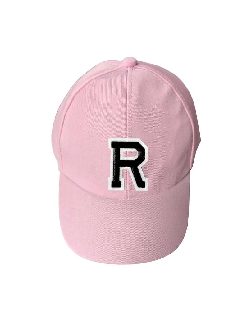 1pc Kids Letter Printed Baseball Cap, Suitable For Spring & Summer, Girls' 3D Brim Sun Hat, UV Protection Sunhat, Outdoor Daily Wear For Children Aged 3-16 - Pink - View 75