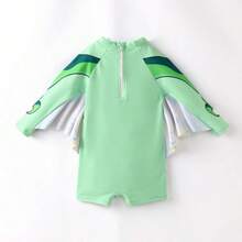 Toddler Boy Childish Dinosaur Swimsuit - Green - View 2