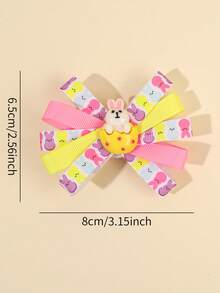 2 Stücke bunte Osterhasen Muster Haarclips, süße Hasenohren Haarclips für Mädchen, süßer Stil Haaraccessoires, Ostergeschenk, Party Haar Deko für Teenager - Verschiedenfarbig - Übersicht 8