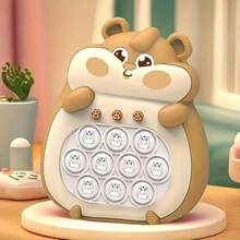 Máquina de juegos portátil de velocidad con sonido y luz, juego interactivo de memoria Quick Push, consola de juegos Quick Push, juguetes sensoriales luminosos, rompecabezas portátil, juguete de presión para niños y adultos. uego Pop It Electrónico, Juguete Anti - Estrés Quickpush - Marrón - Ver 8