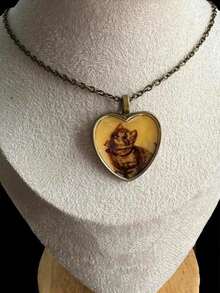 Suteyi Charming Retro Heart-Shaped Cat Pendant Necklace - Antique Bronze Chain, Vintage Style Jewelry With Adorable Cat Design, Perfect Gift For Cat Lovers(Random Jewelry) - ngẫu nhiên - Xem 11