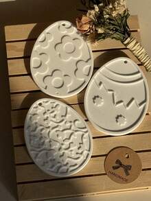 1 pieza Molde de silicona de 9 en 1 para colgante de conejo de Pascua, molde creativo DIY para flor, zanahoria, etiqueta, decoración del hogar / regalo, molde de resina epoxi, molde de artesanía, molde de yeso para decoración de arte de Pascua - Molde para colgar huevos de Pascua 9 en 1 con forma de conejo - Ver 6