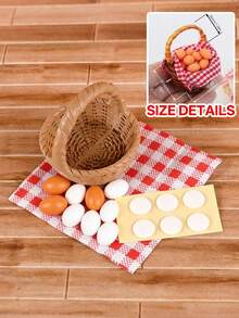 1 Set de Huevos Falsos Miniatura Realistas, Juguete de Comida de Cocina, Juguete de Supermercado Miniatura, Decoración de Escritorio, Accesorio de Casa de Muñecas, Micro Juguete, Juguete Creativo para Adolescentes - Multicolor - Ver 14