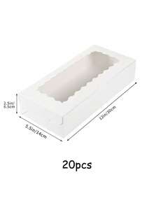 10pcs/20pcs Elegant Chocolate Truffle Boxes, 12 Inch Large Baking Boxes With Clear Window, Macaron Pastry Packaging Boxes, White Paper Gift Boxes, Suitable For Holding Desserts, Chocolate Strawberries, Pies, Donuts, Pastries, Cake Pops, Wedding Favors, Birthday Gifts, Size: 12*5.5*2 Inches - White - View 11