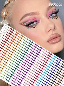 900pcs/1800pcs Color Eye Gems Assorted Arts Accessories, Music Festival Stage Performance Face Jewelry Makeup Supplies - Nhiều màu - Xem 10