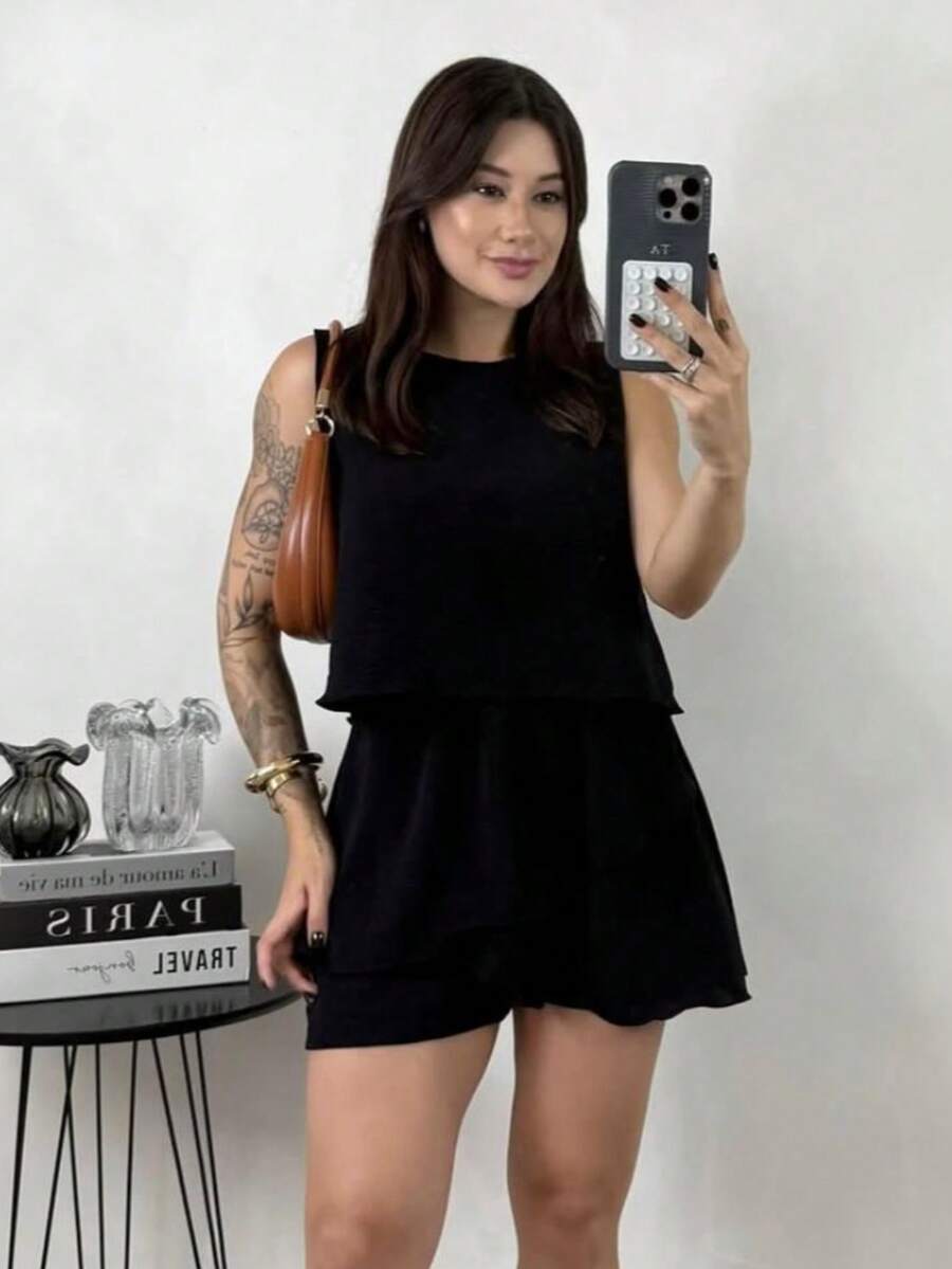 28965  Poliéster    Nó  Babado  Plissado    vestuario  Feriado  Escola  Férias  Escritório  Casa  Diário  Namorando  Regresso a casa  Despedida de solteira  viagem  Festa de aniversário