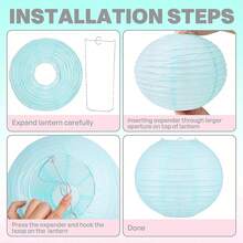 6 piezas de faroles de papel colgantes de colores, faroles de papel estilo chino de color neón macaron de 10 pulgadas, adecuados para decoración de bodas y fiestas de cumpleaños (Macaron) - Multicolor - Ver 5