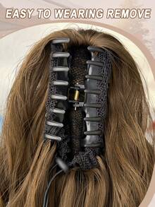 22-Inch Long Black Brown Natural Wave Heat Resistant Synthetic Fiber Ponytail Hair Extensions, Suitable For Women's Daily Use - Brown - View 6