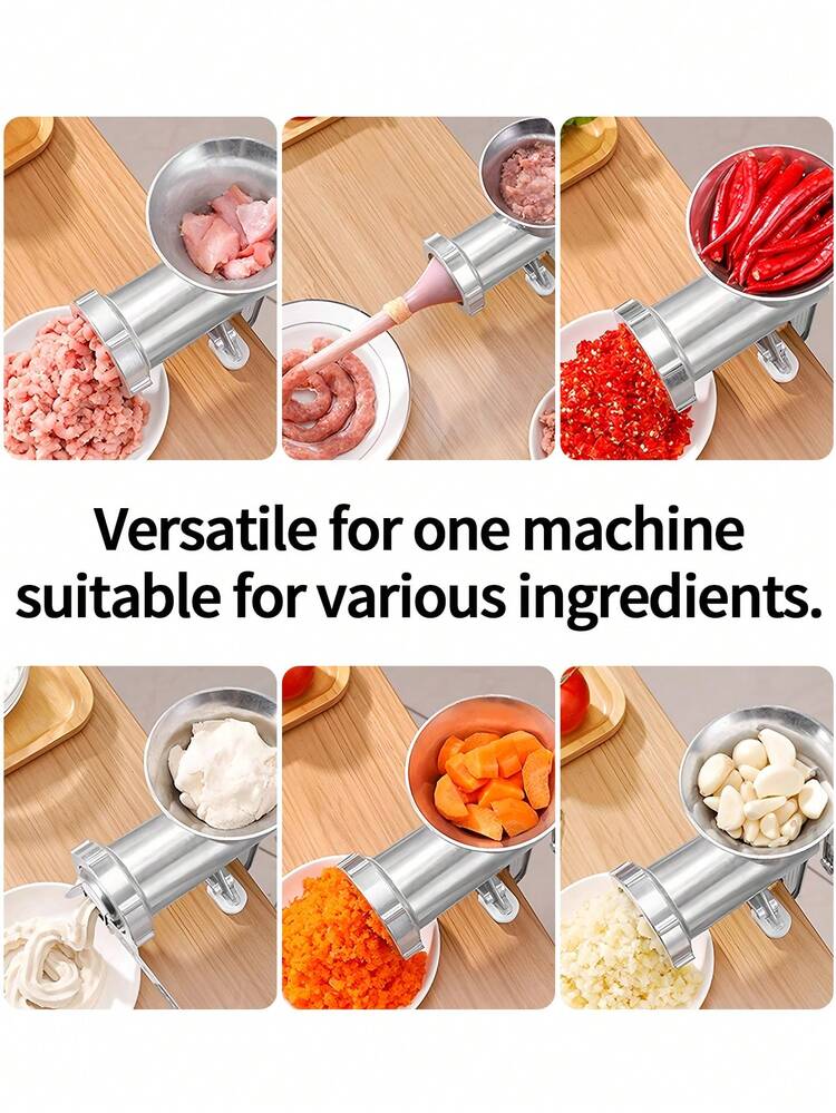 1pc Manual Meat Grinder. Meat Mincer. Can Mince Various Meats And Spices. Manual Meat Grinder/Sausage Maker, Tabletop Pork Meat Grinder, Sausage Stuffer Funnel, Homemade Burger Patty Maker, Manual Kitchen Tool - Multicolor - View 10