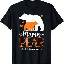 Camiseta Mamá Osa Orgullosa Mamá con TDAH Conciencia del TDAH Madre Guerrera con TDAH - Negro-2 - Ver 1