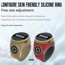 OLED显示屏计数戒指，硅胶可调节戒指，TYPE-C接口，适用于祈祷计数、计数、念珠计数、电子念珠计数、电子念珠戒指、计数手指、念珠计数戒指 - 混色 - 查看 6