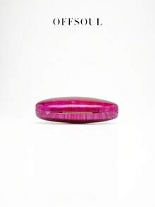 Rhinestone Marble Acrylic Evening Bag, New Wedding Bridal Dress Clutch Purse With Metal Chain Shoulder/Crossbody Strap, Party Banquet Handbag - Hot Pink - View 6