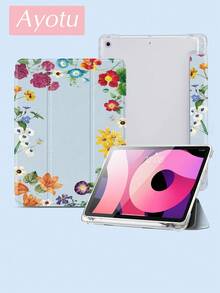 Ayotu 1pc Floral Print, Plants, Hibiscus Flower Tablet Case & Kindle E-Book Case Compatible With IPad 10th Generation, IPad 11/Air 4th/Air 7th/9.7 Inches, Compatible With Samsung Galaxy Tab A9 Plus, Kindle (11th Generation-2024 Release)(6 Inch), Kindle Paperwhite 12th Gen 2024, Great Holiday Gift, Stylish And Simple Pattern. - Multicolor - View 5