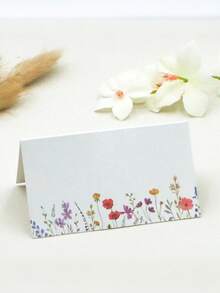 50pcs Floral Decoration Folding Wedding Table Cards, Suitable For Wedding Reception, Bridal Shower Seating, Table Cards, Table Numbers, Name Cards, Wedding Decor, Wedding Guest Cards, Party Table Cards And Party Supplies - Multicolor - View 8
