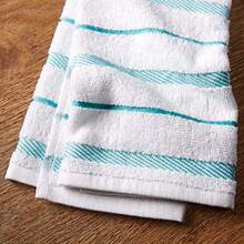 KitchenAid Albany Kitchen Towel Set 4-Pack 16"X26" Aqua/White - Aqua - View 4