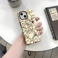 Bonitas ilustraciones de conejitos en amarillo suave. Esta elegante y adorable funda para teléfono es compatible con Samsung, Apple, VIVO, OPPO, , Transsion, ,  y Honor. Fabricada en silicona TPU, ofrece protección contra golpes y caídas, además de una sensación superior. Es un regalo ideal para familiares, amigos y seres queridos, y una opción perfecta para San Valentín y Año Nuevo. - Blanco - Ver 6