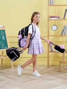 Backpack For Girls, 3 PCS Waterproof Girls Backpack With Lunch Box & Pencil Case, Kid Backpacks For Teen Girl Kindergarten Elementary Middle High School Student Back To School Kid Bookbag Set - Pink - View 10