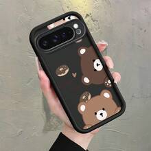 おしゃれなクマのスマホケース  Pixel 9 Pro XLに適しています | 5G対応 画素 9 プロ / 画素 9 / ピクセル9a / 画素 10 / 画素 10 プロ / 画素 8A(日本語) / 画素 8 / 画素 8 プロ / 画素 7 / 画素 7 プロ / 画素 7a (日本語に翻訳すると) TPU保護するケース 耐衝撃性 トレンディシェルバックカバー  画素 8A、 9A、 10 いフォン 11/12/13/14/15/15プロ/15 プラス/15 プロマックス/11プロ/12プロ/13プロ/14プロ/12ミニ/13ミニ/11プロマックス/12プロマックス/13プロマックス/14プロマックス/14プラス/5 - ブラック - チェックする 11
