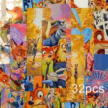 16/32pcs Disney Zootopia 2 Bookmarks, Mini Cards, Anime Judy & Nick Hand-Drawn Lomo Cards - Multicolor - View 9