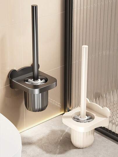 Plastic Toilet Brush Set-Features A Long Handle With A Non-Slip Grip,No Batteries Required,Suitable For Various Scenarios,A Essential For Commercial Cleaning,Ideal For Households Of Up