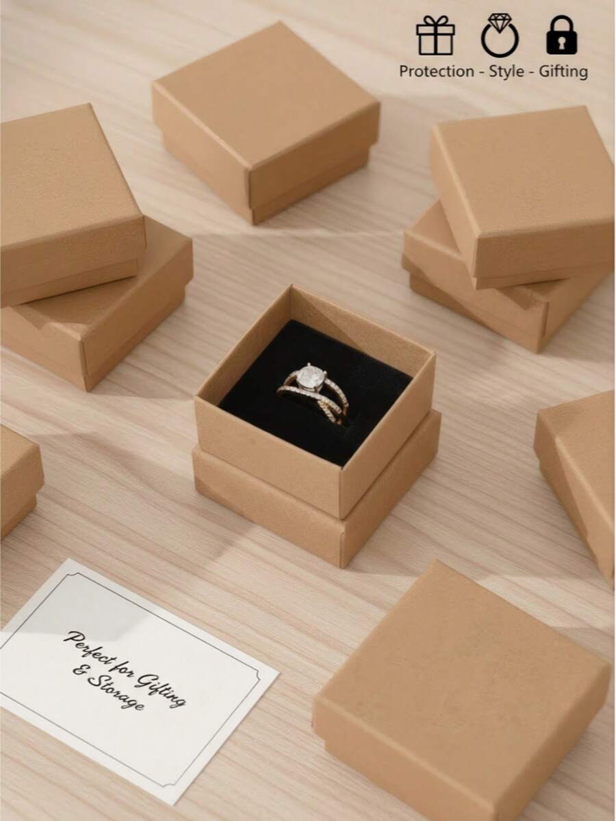 1/6/12pcs Ring & Jewelry Boxes, Great For Holiday Parties And Gift Wrapping Valentine's Day, Valentines Wedding, Birthday,Jewelry Organiser,Organization And Storage,Jewelry Box,Storage,Closet Organization And Storage,Makeup Organizer,Suplies,Decorations,Ring Box,Jewelry Storage. - Multicolor - View 1