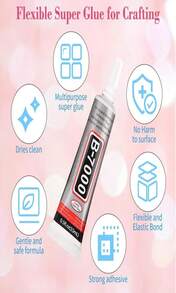 Cridoz B7000 Jewelry Glue For Rhinestones,10Pack Flexible Super Glue Gel With Precision Tip Multi Function Clear Gem Glue Fabric Adhesive For Cloth Metal Stone Bead Jewelry Making Wood Glass - ColorB - 查看 4