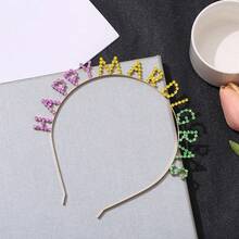 Happy Birthday Party Celebration Rhinestone & Tassel Headband For Women - Multicolor - View 3