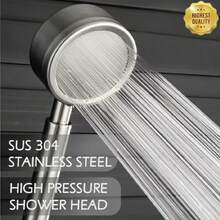 1pc SUS 304 Stainless Steel Handheld Shower Head, High Pressure Water Saving With Multi-Spray Modes, Anti-Clog Nozzles, Durable Rustproof Shower Head For Bathroom Daily Use - Multicolor - View 1