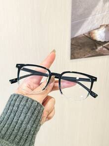 1PC Women's Glasses Frame Casual Square Lightweight Polycarbonate Frame For Daily Reading And Everyday Outfit Pairings With Glasses Box - Multicolor - View 7