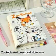 Disney New Judy, Fox, Nick, Zootopia A6 Soft Leather Magnetic Closure Notebook, Suitable For Middle & Elementary School Students, Essential Back To School Supplies & Gift - A6 Zootopia - View 4