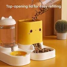 1 Set Cute Automatic Pet Feeder And Water Dispenser, Large Capacity Gravity-Fed Anti-Splash Bowl For Dogs, Cats, Rabbits, Home Pet Supplies - 2L - View 2