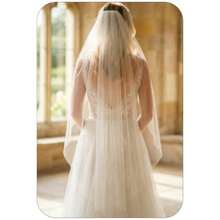 Velo de novia de 1 nivel color marfil simple con peine para novias y mujeres blanco-17 - como en la foto - Ver 9