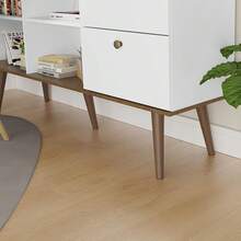 Escritorio Mesa De Esquina Madesa Lisboa 3 Cajones BM 01 - Blanco y Marrón - Ver 9