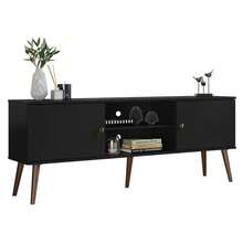 Mueble Mesa Para Tv Rack Madesa 2 Puertas Hasta 65 Negro 02 - Negro - Ver 2