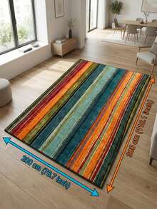 1 件 850 克/平方米金色菱形天鹅绒地毯,采用压花底背和简约波西米亚风格的彩虹条纹图案,为客厅、书房、入口和室内空间增添现代艺术气息。 - 彩色 - 查看 18