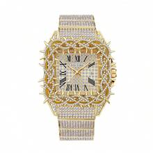 1pc Men's Quartz Watch, New Fully Iced-Out Rhinestone Strap, Hip Hop Large Dial Design, Mesh Inlaid Zirconia Dial, Party Watch, Gift For Men - 均碼 - 查看 13