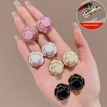 2/4Pairs Camellia Rose Jeans Tightening Brooch, Adjustable Button To Make Larger Size Smaller, No-Sew Removable Waist Buckle - Multicolor - View 9