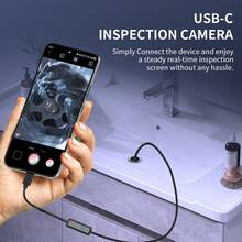 NATFIRE 6灯可调LED灯防水IP67内窥镜摄像头，柔性蛇形管检查摄像头，带Type-C接口，兼容安卓笔记本电脑和智能手机 - 黑色的 - 查看 6