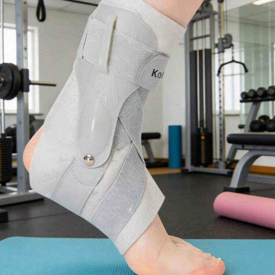 Gray X-Large Ankle Brace With Side Stabilizers - Adjustable Support For Sprain Achilles Tendon Injury Recovery - Xám - Xem 1