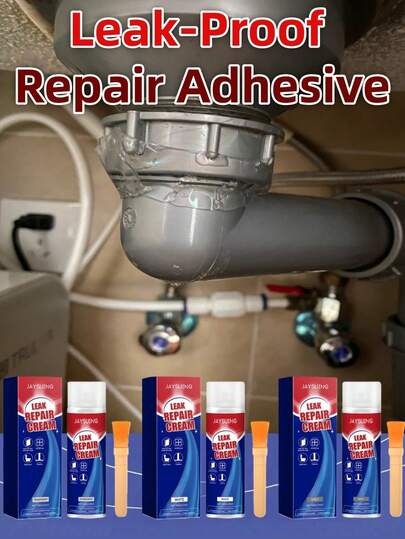 JAYSUING Leak Repair Adhesive, Waterproof And Moisture-Proof Coating For Indoor And Outdoor Use, Durable Sealant For Leaky Pipes. Specially Designed To Quickly Bond And Restore Surfaces To Original Condition When Cracks Are Discovered.