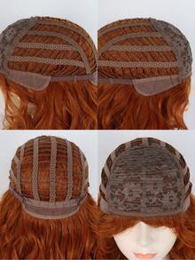 Voluminous Fluffy Long Curly Ginger Wig, High-Temperature Heat Resistant Synthetic Fiber, DIY Styling Friendly, Versatile For Daily Outings, Dates & Cosplay - Burnt Orange - View 7