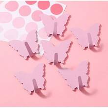 5个蝴蝶形粘钩，强力胶免打孔壁挂式浴室厨房门挂收纳架 - 彩色 - 查看 13