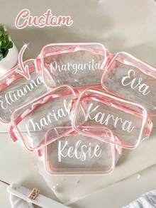 个性化化妆包、沙滩婚礼礼物、PVC透明化妆包、洗漱包、伴娘礼物、暑假礼物、单身派对礼物、多功能、节省空间 - 彩色 - 查看 5