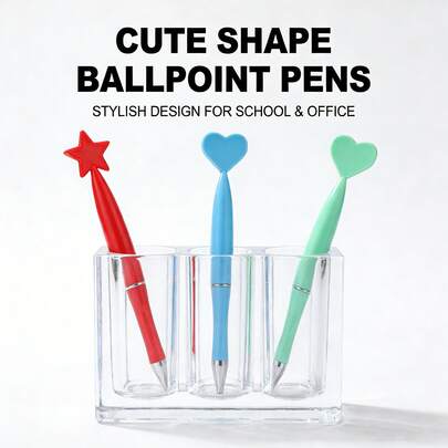 1/5/10/20 piezas Bolígrafos con forma de corazón, regalo creativo del Día de San Valentín, artículos de oficina, pequeños regalos, bolígrafos con forma de corazón, artículos navideños