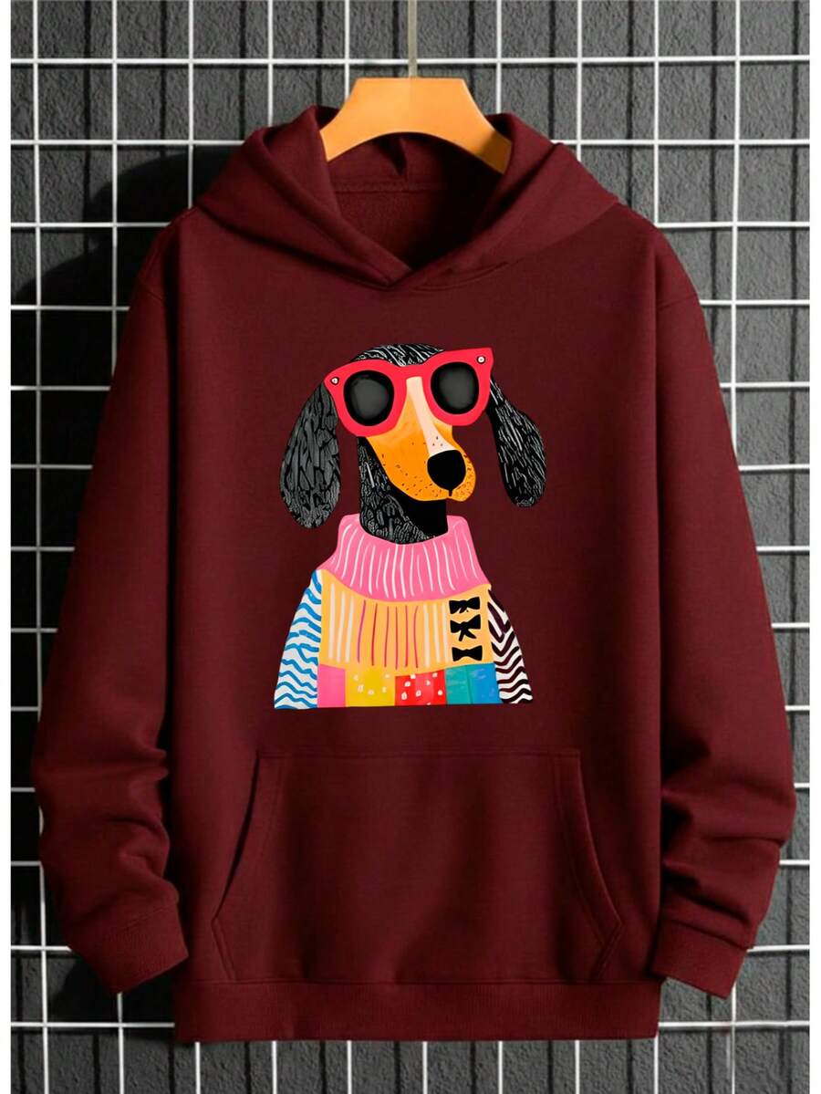 Moletom Premium canguru irverno Cachorro 2026 - bordô - Visão 1